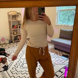 Cream Long Sleeve Top